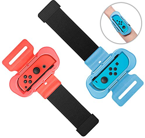 MENEEA Armband Kompatibel mit Just Dance 2025 2024 2023/für Zumba Burn It Up, verstellbare Handgelenkbänder für Nintendo Switch & OLED Modell für Joy-Cons, Zwei Größe für Erwachsene, Kinder, 2-Pack