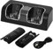 Base de estación de Carga Dual Wii con indicador LED y batería Recargable