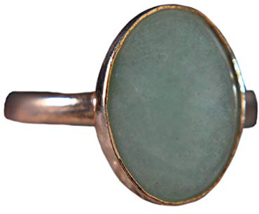 925 Sterling Silber - Aventurin Ring - rosévergoldet - Verstellbar - Edelstein - Grün - Oval - Muttertagsgeschenk - Geburtstagsgeschenk - Silberring - Geschenk für Sie - Schmuck-Geschenk