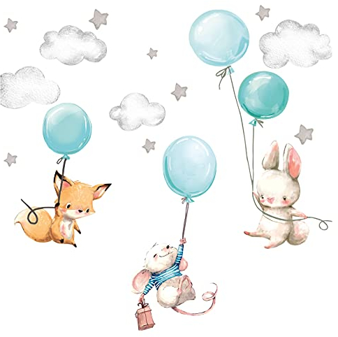 Little Deco Wandtattoo Tiere Ballon Kinderzimmer Wandsticker Wanddeko DL610-2