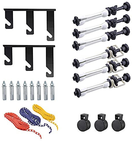 VARWANEO Photography 3 Roller Wall Mounting Manual Background Support System, Backdrop Ceiling Mount Holder, Including 2 Tri-fold Hooks, 6 Expand Bars, Chains, for Home Studio Live Stream Game Video