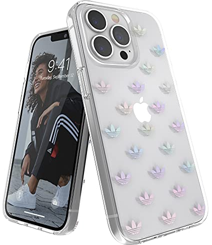 adidas Hülle Entwickelt für iPhone 13 Pro 6.1, Fallgeprüfte Hüllen, stoßfeste erhöhte Kanten, Original Schutzhülle, Transparent