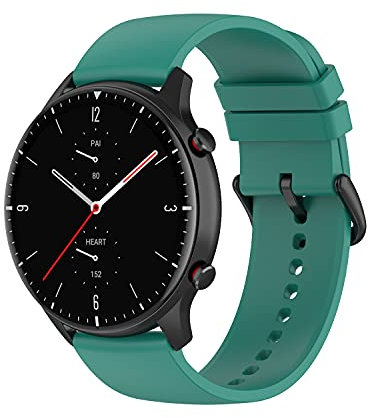 Tiggo 22mm Correa para Huami amazfit GTR 2e/ 2,Correas De Reloj, Bandas Correa Repuesto,Silicona Reloj Recambio Brazalete Correa Repuesto para Huami amazfit 3 stratoS/47mm/2 stratoS (Pino verde)