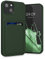 kwmobile Case Compatible with Apple iPhone 13 Case - TPU Phone Cover with Credit Card Holder - Dark Green