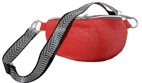 Zierstoff einfach nähen Nähset/Stoffpaket Tasche Tarika - Kunstleder Rot Straußenoptik