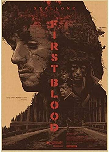 Poster Rambo Vintage Filmplakat, Wandkunst, Bilder, Leinwand, Malerei, Dekor, Kunstposter Und Drucke, Heimdekoration 50X70Cm Kein Rahmen