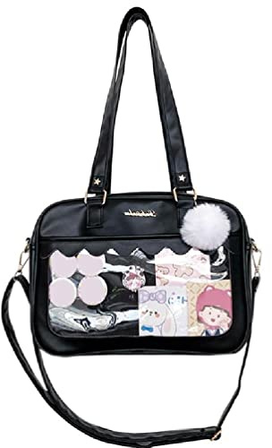 Ita Bag Schultertaschen Damen Pu Harajuku Japanische Transparent Jk Große Kapazität Mädchen Tote Crossbody Transparent Ita Tasche Harajuku Tasche Groß
