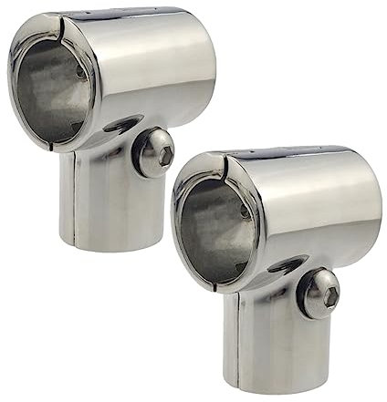 Raccordi per corrimano per barche marine, 22 mm, 90 gradi, connettore per corrimano a T, connettore per tubo diviso in acciaio inossidabile 316, accessori di ricambio per yacht, 2 pezzi