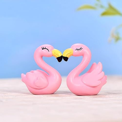 Miniatur-Flamingo-Feengarten-Zubehör, schöne Flamingo-Miniatur-Figuren für Kuchendekoration, Party-Dekoration, Auto-Dekoration, Heimdekoration, Blumentöpfe, Cupcake-Topper, Bonsai-Basteldekoration,