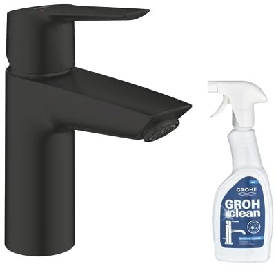 Mitigeur lavabo GROHE Start noir S + nettoyant GrohClean
