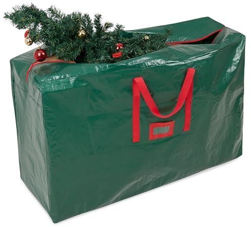 Weihnachtsbaum Lagerung Christmas Tree Aufbewahrungstasche mit Reißverschluss & Tragegriff, Tannenbaum Boxen Aufbewahrung (Grün 120 cm)