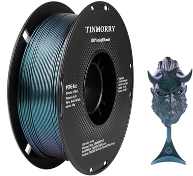 PETG Filament 1.75mm, TINMORRY Verbessert PETG-Eco 3D-Druckmaterialien, Kompatibel mit Bambu FDM 3D Drucker, 1 KG 1 Spule, Chameleon Blue/Purple