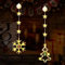 2 luces de ventana de Navidad, luces LED colgantes para ventana, decoraciones de Navidad con ventosas, luces de Navidad para interiores y exteriores, luces de cortina de Navidad, funciona con pilas