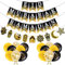 AhfuLife Eid Mubarak Girlande Banner Luftballons Dekoration Set, Eid Mubarak Ramadan Banner Deko, Gold & Schwarz Eid Stern Mond Girlande mit 16 Stück Eid Luftballons für Muslim Islamic Eid Party Deko