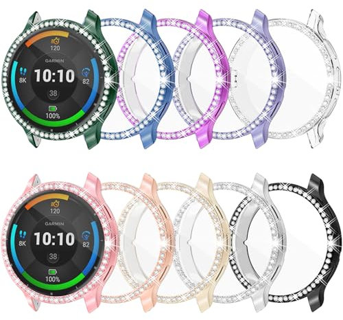 [10 Pcs] RICHONE Bling Cases Compatible with Garmin Venu 3S Watch, Soft TPU Diamonds Glitter Screen Protector for Venu 3s, Garmin Smartwatch Face Covers Frame Bezel Bumper Accessories for Women Men