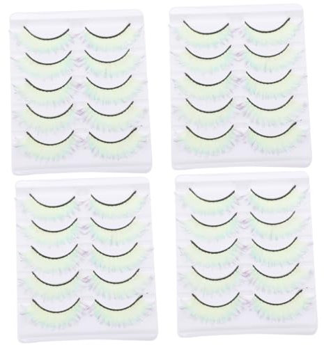 Angoily Lot De 4 Extensions De Faux Cils Individuels Naturels Et Élégants Pour Femmes 5 Paires X 4