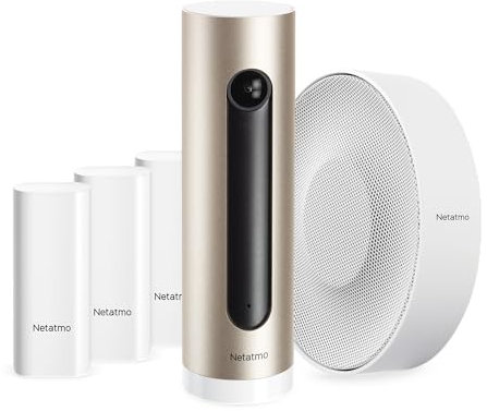 Netatmo Caméra Intérieure Intelligente + Détecteurs d'ouverture intelligents + Sirène Intérieure Intelligente