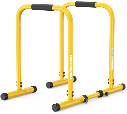 Sportsroyals Dip Barren Testsieger,300/400kg Tragkraft Dip Stange&Dip Bar,Doppel Sicherung,Funktionaler Stabiler Dip Bar,Höhenverstellbar81-96 cm,Tragbar für Heimgym&Calisthenics Equipment
