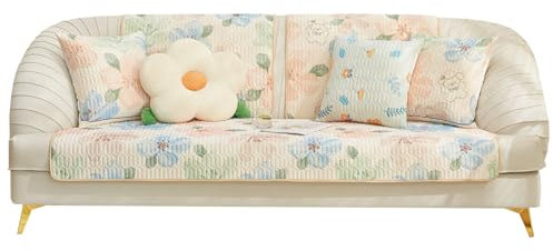 Sofa Überzug Couch Überzug Ecksofa 1-4 Sitzer L Form,Sofabezug mit Rutschfester Sommer Kühle Aus Eisseidenstoff,Waschbar Sofa Cover für Wohnzimmer,Sofaüberwürf L Form Sofaschoner,Orange|| 90*180cm