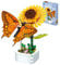 SPERMUOY Blumen Bausteine Set,Klemmbausteine Blumen,DIY Bauspielzeugsets Bouquet Baustein, Blumenstrauß mit Blumensockel Botanische Sammlung DIY-Baukasten