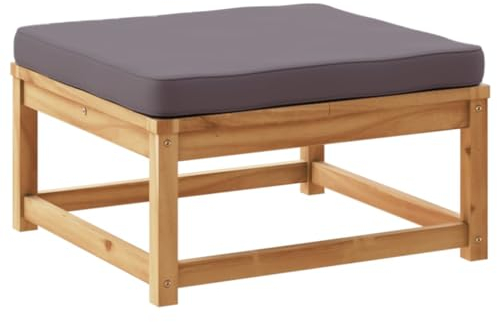 vidaXL Gartenhocker mit Kissen, Sitzhocker mit Latten-Design, Modular Fußhocker für Garten Terrasse, Hocker Gartenmöbel, Massivholz Akazie