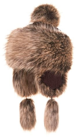 Futrzane Classic Mütze mit Ohrenklappen - Fliegermütze Damen - Russische Hut (L, Braun Classic)