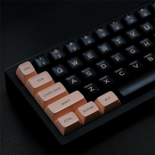 DucKey Vintage 2-Color PBT Keycap Set, 140+ Keys/SA Profile/Doubleshot Keycap for Custom Mechanical Keyboard(Pink and Black)