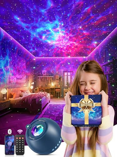 PIKOY Galaxy Projector with Gift Box,【15 Colors】 Girls Gifts Star Projector, [15 White Noises+Bluetooth+Remote] Boys Gifts, Sensory Lights