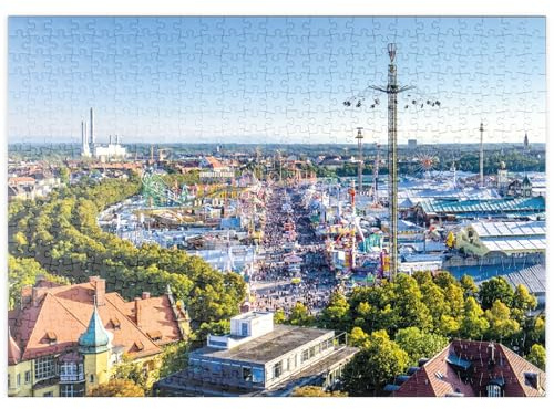 MyPuzzle Blick auf das Oktoberfest in München, Theresienwiese, Bayern - Premium 500 Teile Puzzle - MyPuzzle Sonderkollektion von Starnberger Spiele