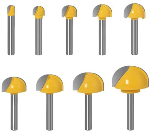 9PCS 6mm Shank 6-30mmCNC tools solid carbide round nose Bits Round Nose Cove Core Box Router Bit Shaker Tools