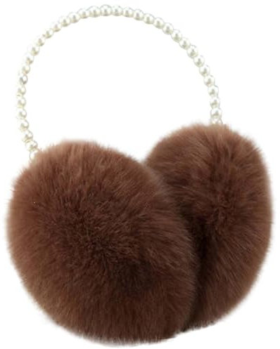Generic Winter Ohrenwärmer für Damen - Plüsch, Einheitsgröße, Kälteschutz, Faltbar, Unisex, Outdoor, Frauen (Erwachsene), Ohrenschützer, Braun