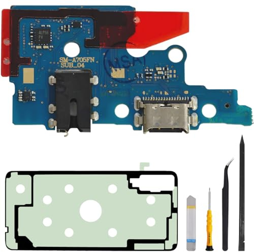 ZHUROUPU Dock Connector Ersatz für Galaxy A70 2019 SM-A705FN, USB Typ C Ladeanschluss Mikrofon/Kopfhöreranschluss Ersatz Board mit Reparaturwerkzeug (EU Version)