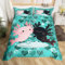 Loussiesd Nettes Axolotl Bettwäsche Set 135x200cm Kinder Herz Dekor Axolotl Bettbezug Set Grün für Mädchen Jungen Teens Schlafzimmer 2Stück Mikrofaser Bettwäsche-Set Tiere Thema, Reißverschluss