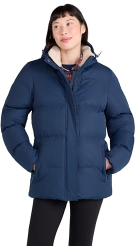 Mountain Warehouse Snow Borg Lined Womens Padded Jacket - Warm & Cosy - Womens Coat with Thermal Padding - Autumn Winter, Outdoors, Travelling & Hiking Navy Women's Size 14