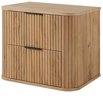3xE living Badrumsskåp i ek, hantverksskåp + svart handtag, 41,5 x 60 x 51,8 cm