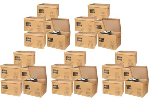 25x Archivkarton Aktenkarton Aktenordner mit Klappdeckel und Boden - für je 5 große A4 Ordner zur Aufbewahrung Organisation Transport Archivschachtel