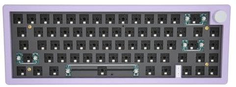 Tastaturkit, ABS Shell Wireless 2.4g Drei Modi DIY Mechanische Tastatur Kit Typ C Verkabelt für Büro (PURPLE)