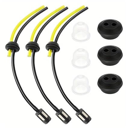 3Pcs Universal Strimmer Fuel Line, Fuel Line Hose Kit, Petrol Strimmer Parts, for Brush Cutter Trimmer Mower Hedge Trimmer