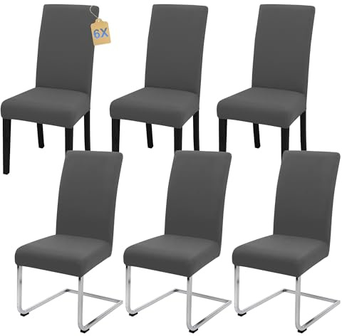SUKAIKEQA Stuhlhussen 6 Stück Stretch Stuhlbezug Schwingstuhl Esszimmer