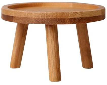 yakermur Baumscheibe Pflanzenständer Natur Rund Klein - Holz Blumenhocker Pflanzenhocker Blumenständer Blumen Teller Pflanzen Deko Hocker Blumenhocker, Blumentopfständer Massiv Blumentopf Basishalter