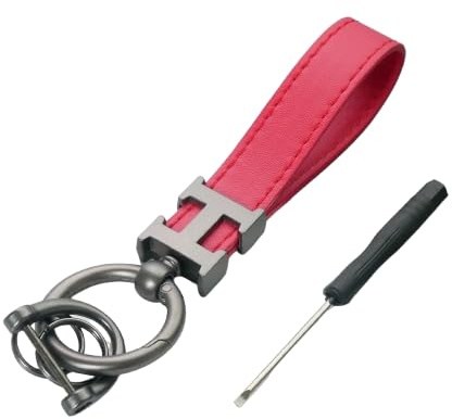 MKWGZPGW Porteclés Voiture en Cuir Microfibre pour Golf 5 6 Plus 2005-201, Porte Clef Multifonction avec Tournevis, Accessoire pour Hommes et Femmes,Red