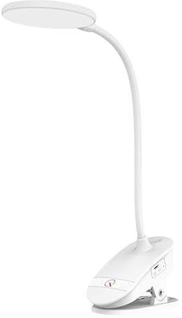 Shaersu Luces de clip, luz LED de mesa de carga USB, lámparas de mesa flexibles con batería de 1200 mAh para sala de estar, escritorio, apartamento