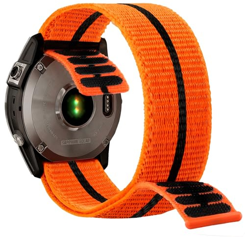 YOOSIDE 22mm Hook and Loop Nylon Watch Strap for Garmin Fenix 8 / epix Pro/Tactix 8 (47mm), Quick Dry Ultralight Sport Wrist Band for Fenix 7/6/5, Instinct 3 45mm