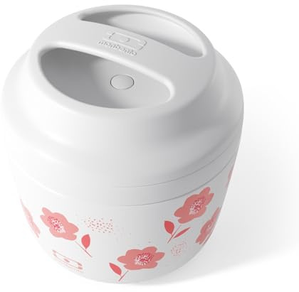 monbento - Thermobehälter für Essen Element graphic Poppy - Edelsthahl Thermo Lunchbox, die Mahlzeiten bis zu 10 Stunden Lang Warm/Kalt hält - Ideale für Arbeit/Outdoor/Sport - BPA-frei - Blumen