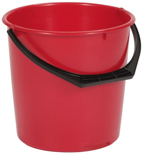 Plastic Bucket, 10 Litre, Red