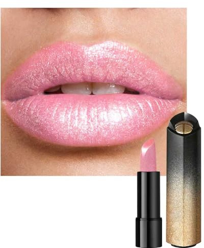 Rouge à Lèvre Scintillant Métallique,Pink Diamant, Longue Tenue Imperméable | Lipstick Glitter,Rose Finition Satinée,Brillant à Lèvres Haute Pigmentation,Rouge à Lèvres Anti-Transfert,Maquillage Femmes