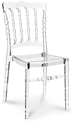 NEUERRAUM Ghost Chair Vintage Hochzeit Stuhl Transparent Durchsichtig. Abbildung in Transparent klar (Keine China Ware = Qualität glasklar).