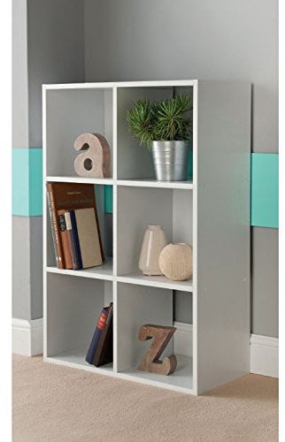 6 Cube Shelf/Shelves Free Standing Bookcase Storage Organiser Unit - White