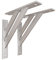 Sossai Staffe da parete 2 pezzi FSHR 240x240 mm in alluminio – supporto a muro per mensola – argento – design moderno