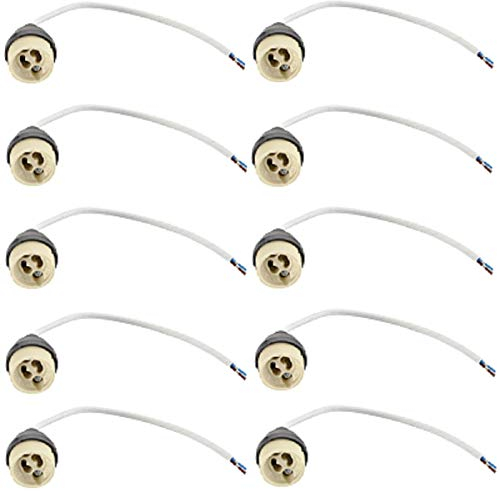 10x GU10 Fassung Brandschutz 230V 17cm Kabel